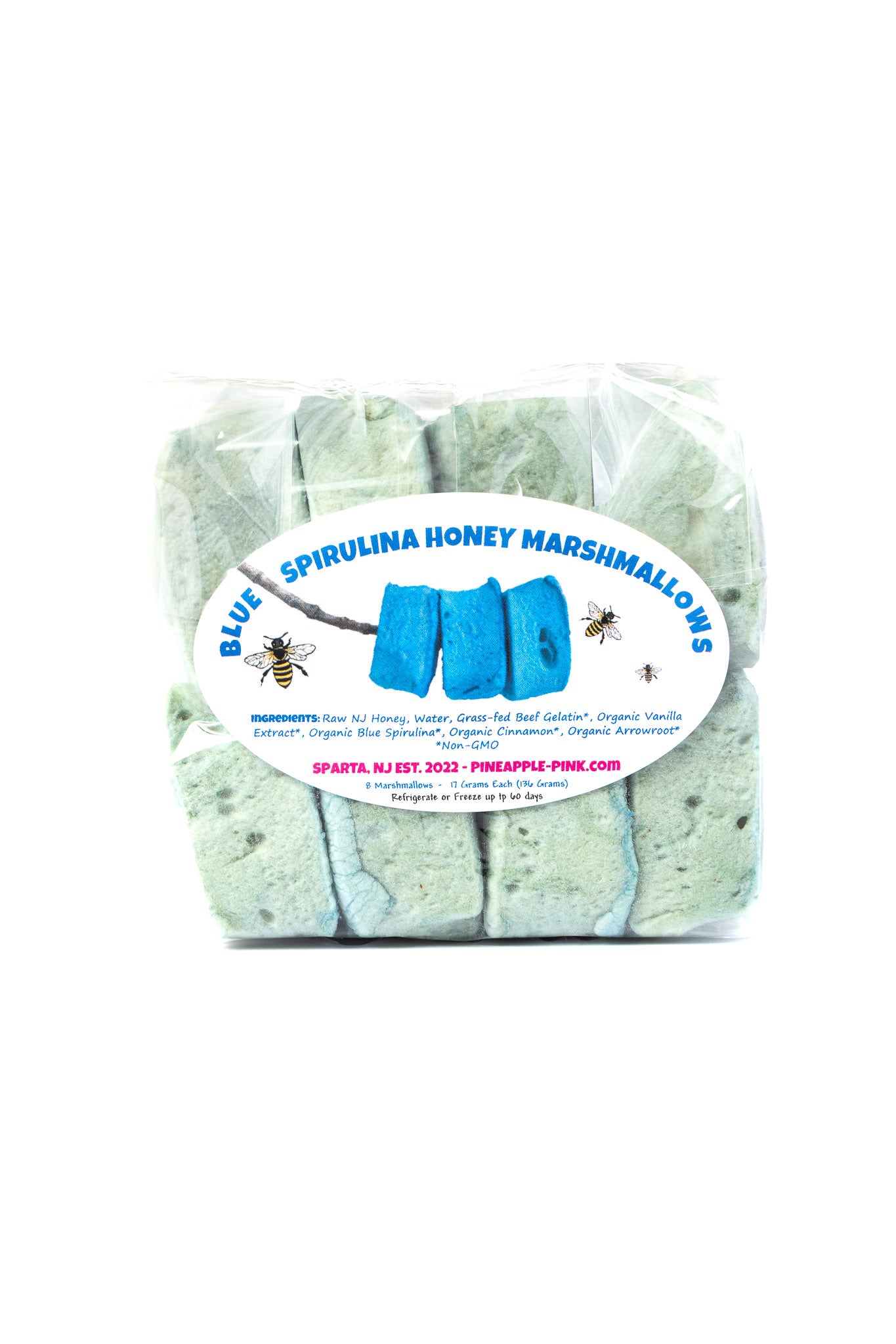 Blue Spirulina Honey Marshmallows